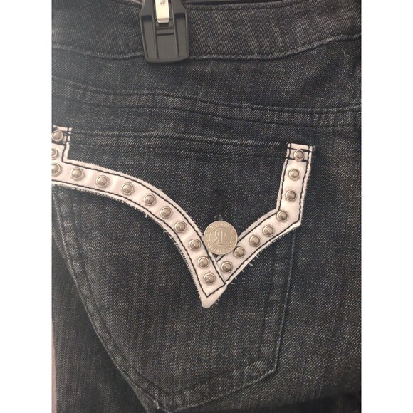 Request Jeans Women's Size 32 Embellished Black Straight Leg Denim - Picture 6 of 10